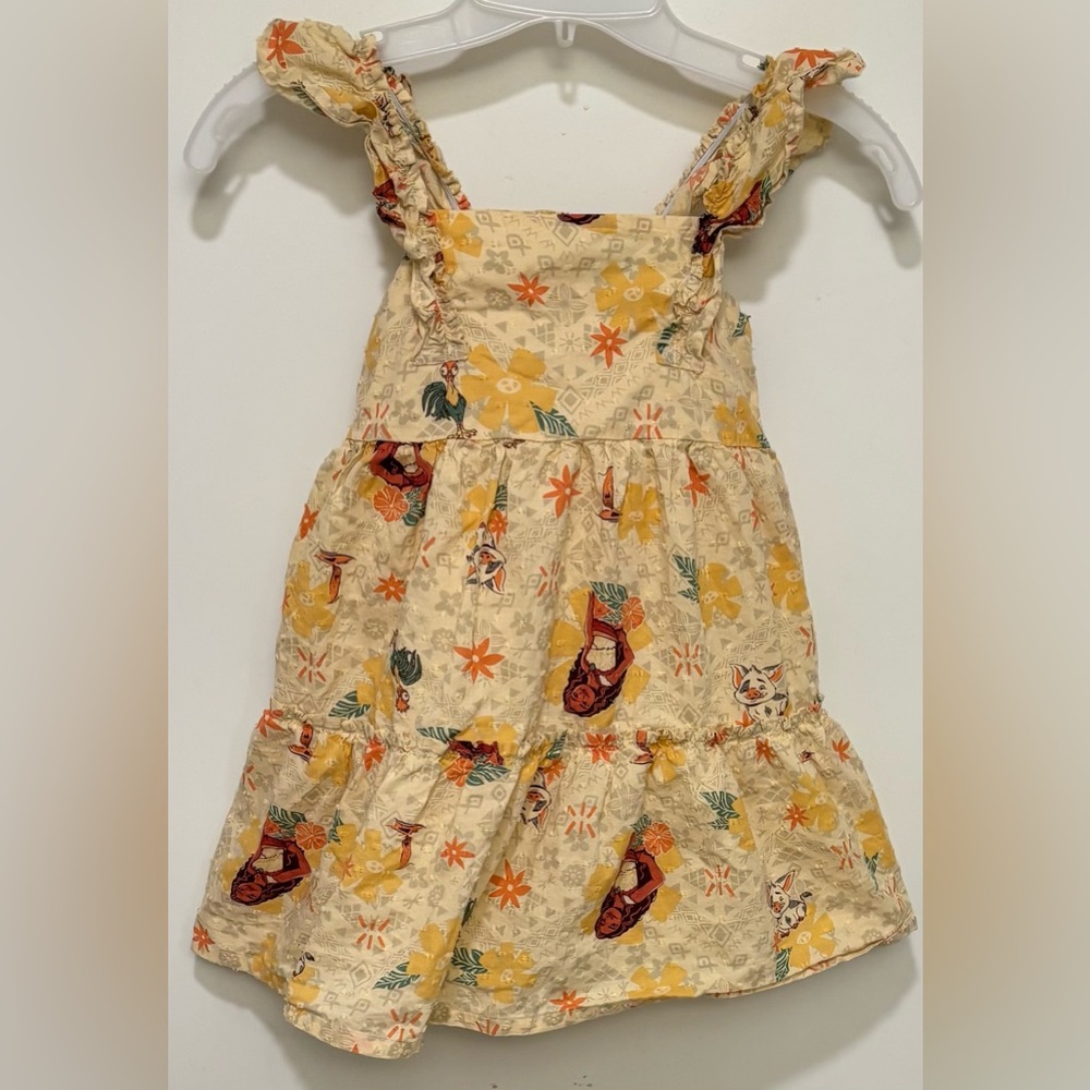 Disney Moana 2 Movie 100% Cotton Girl’s dress in Yellow & Tan colors Size 5T